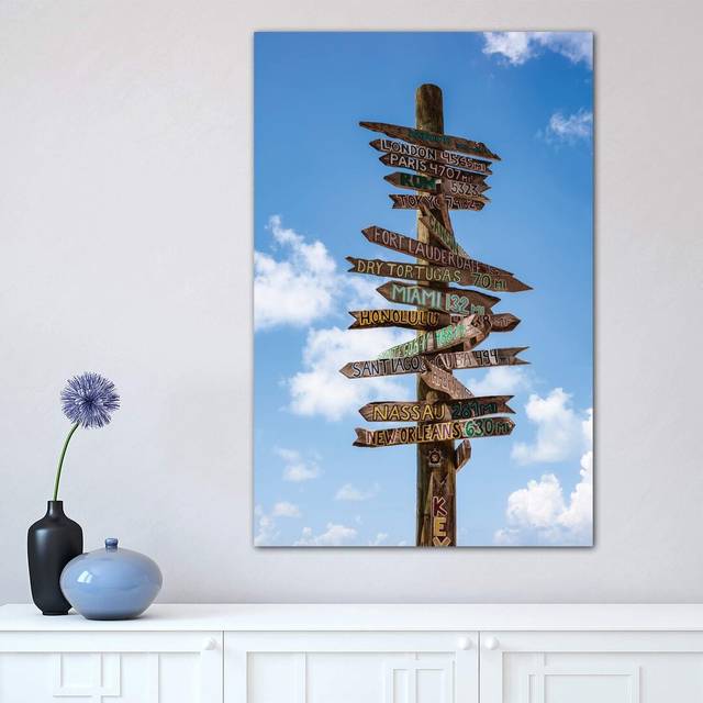 Sign Post, Key West by Matteo Colombo - Wrapped Canvas Photograph Print (66.04 cm H x 45.72 cm W x 3.175 cm D)