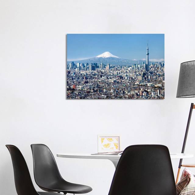 Tokyo Skyline with Mount Fuji and Tokyo Skytree by Jan Becke - Wrapped Canvas Photograph (101.6 cm H x 66.04 cm W x 1.91 cm D)
