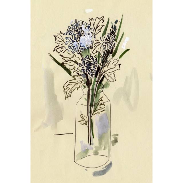 Hydrangea in the Bottle I - Unframed Painting (76cm H x 51cm W x 3.8cm D)