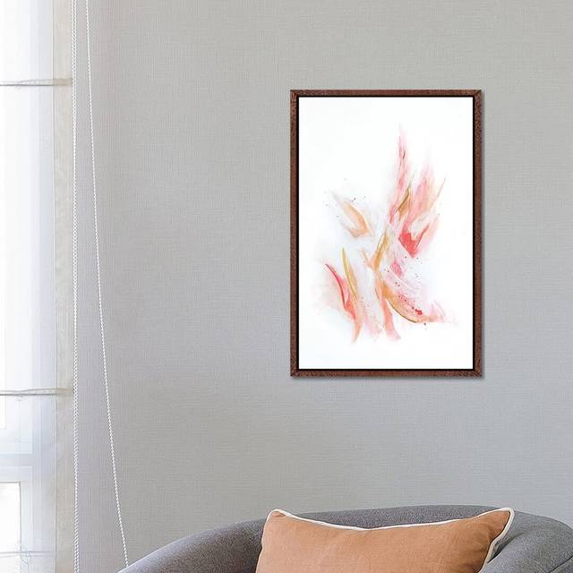 Rose Gold Ribbons - Graphic Art Print on Canvas - Classic Brown Wood Framed (66.04 cm H x 45.72 cm W x 4.445 cm D)