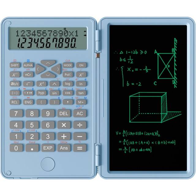 USB Portable Function Calculator Multifunction Smart Sintific LCD Screen Writing Rechargeable Drawing Board Blue