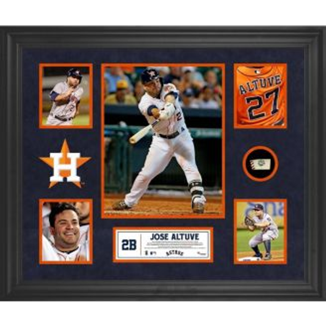 Jose Altuve Houston Astros Framed 5-Photo Collage with Piece of Game-Used Ball