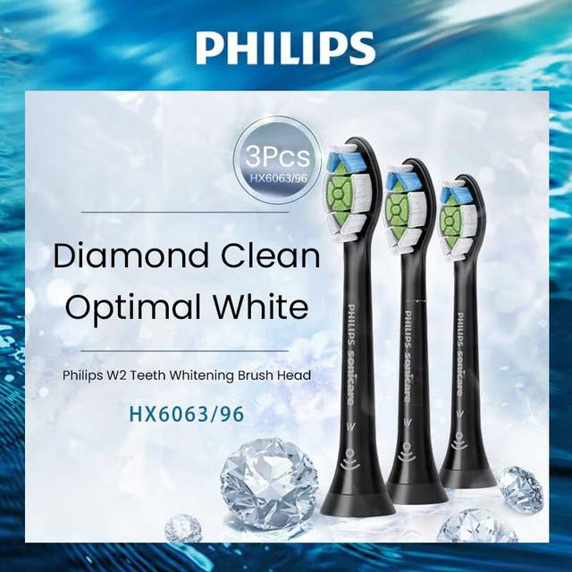 Philips HX6063 Byte av borsthuvud Sonicare W2 Diamond Clean Optimal White HX6063-huvuden