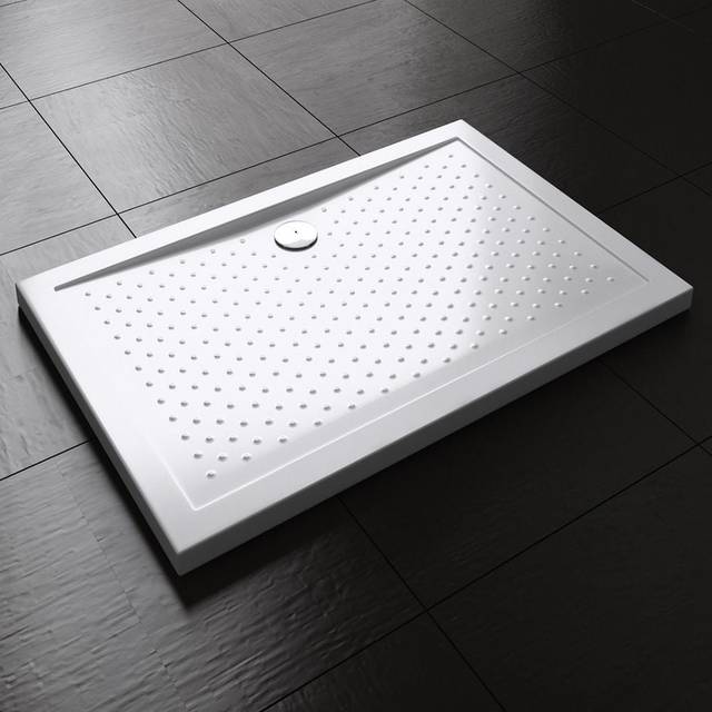 Durovin Bathrooms Acrylic Shower Tray Anti Slip Surface - Rectangular - 900 x 800mm