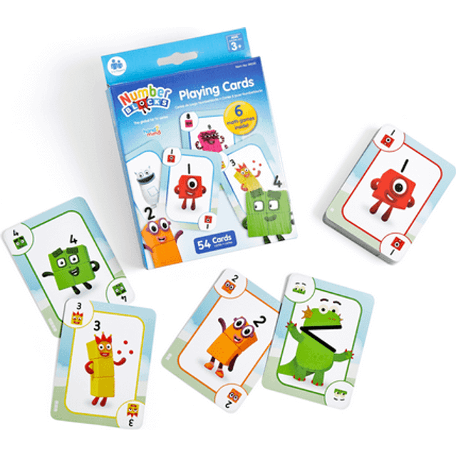 Numberblocks Playing Cards, Ages 3+, 54 Cards with Character Images, Rules for 2 New Numberblocks Kids Games and 4 Updated Classic Games, Travel