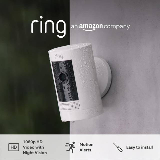 Ring Stick Up Cam Battery (Gen 3) Smart Home Security Camera - White