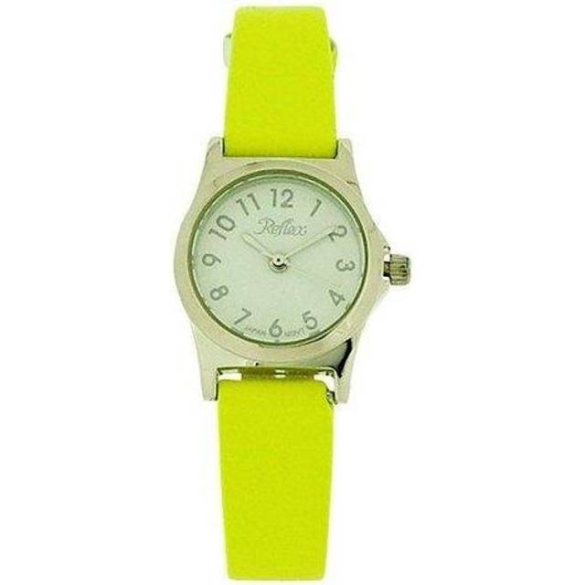 Reflex girls ladies white dial silver metal yellow strap watch 101323lt