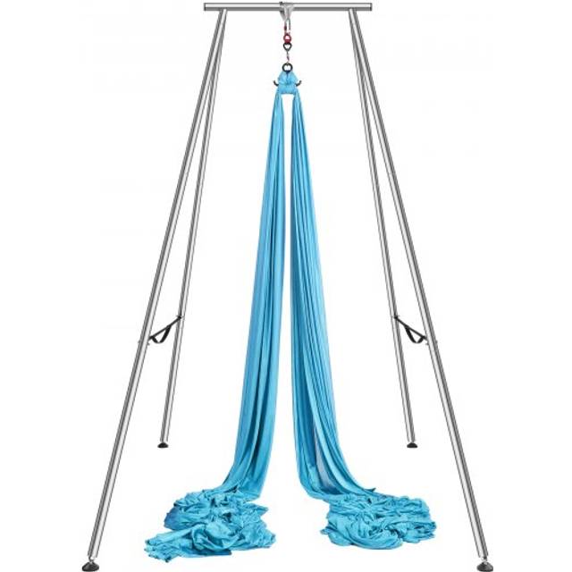 VEVOR Aerial Yoga H&#xE4;ngematte mit Yogarahmen 12 x 2,6 m, Blau Yoga Swing Air Fliegen, Yoga-Schaukel Hammock Swing 250 kg Max. Tragf&#xE4;higkeit, inkl. Yoga-Socken & Fu&#xDF;polster, Anti-Gravity-&#xDC;bungen