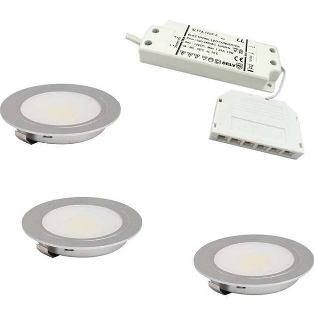 Cabinet COB LED Downlight Kit 3W Stainless Steel 3000K