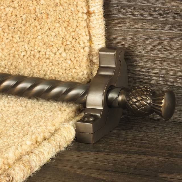 Country Bronze Finish Arran Spiral Stair Carpet Runner Rods - Rod Length: 61cm (2ft 0in approx.) - Rod Diameter: 1/2&quot; (12mm) Rod Length: Rod Leng