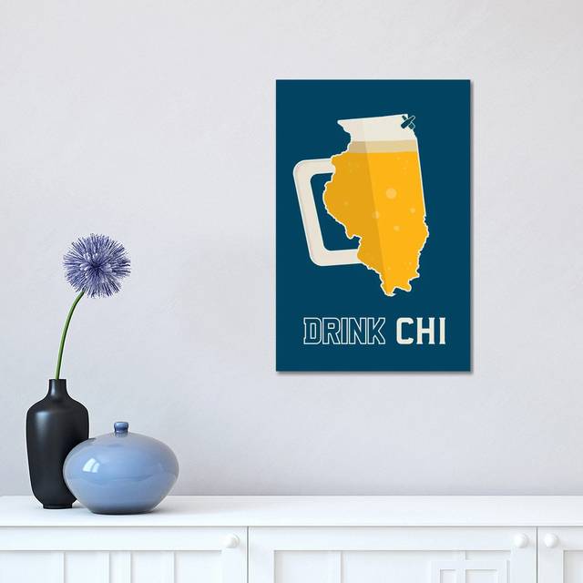 Drink CHI - Chicago Beer Print by Benton Park Prints - Wrapped Canvas Print (30.48 cm H x 45.72 cm W)