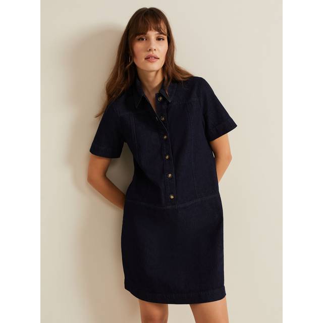 Phase Eight Larisa Denim Tunic Dress, Dark Blue