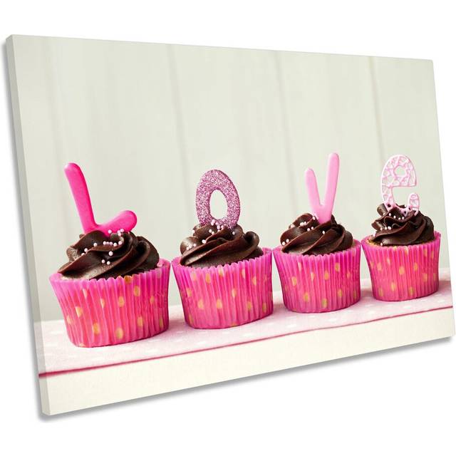 Cup Cakes Love Kitchen - Wrapped Canvas Art Prints (30.5cm H x 45.7cm W x 2cm D)