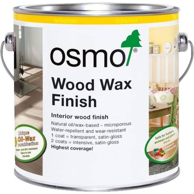Osmo Wood Wax Finish Transparent, Clear - 3101 125ml, For Interior Wood, Stains, Oils, Floor Stain, Door Stain, Furniture Stain,