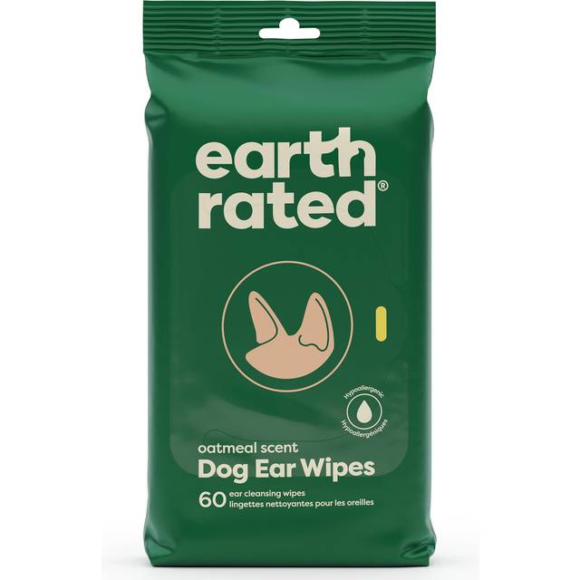 Pet Ear Wipes, Hypoallergenic Ear Wipes for Dogs & Cats to Remove Dirt and Wax Build up, Oatmeal Scent, 70 Count