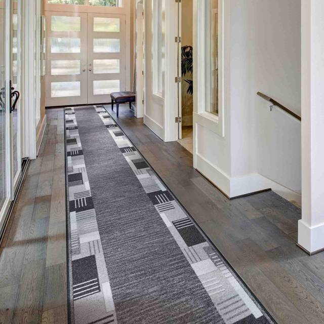 Montana Graphite Hallway Carpet Runner LENGTH: Select Length: 25m, WIDTHS: Select Width: 100cm