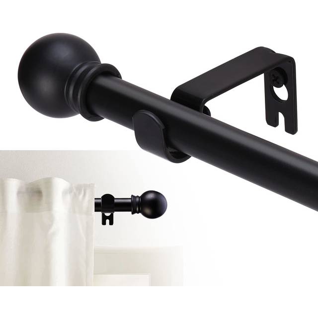 GXOACKJ Curtain Rods for windows 32 to 62 inch 5/8 inch Decorative Rod Set  Matte Black Splicing Heavy Duty Metal with Brackets