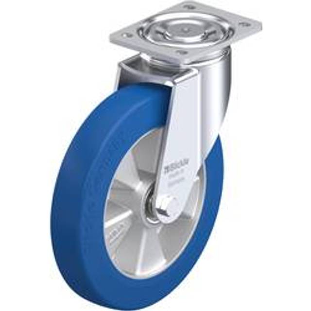 Blickle wheel Ø 250 mm, max. load 850 kg, wheel Ø 250 mm, max. load 850 kg, plate dimensions 140 x 110 mm - blue
