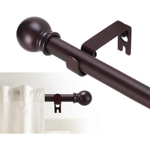 GXOACKJ Curtain Rods for windows 28 to 78 inch 5/8 inch Decorative Curtain Rod Set  Brown Splicing Heavy Duty Metal Curtain Rod with Brackets