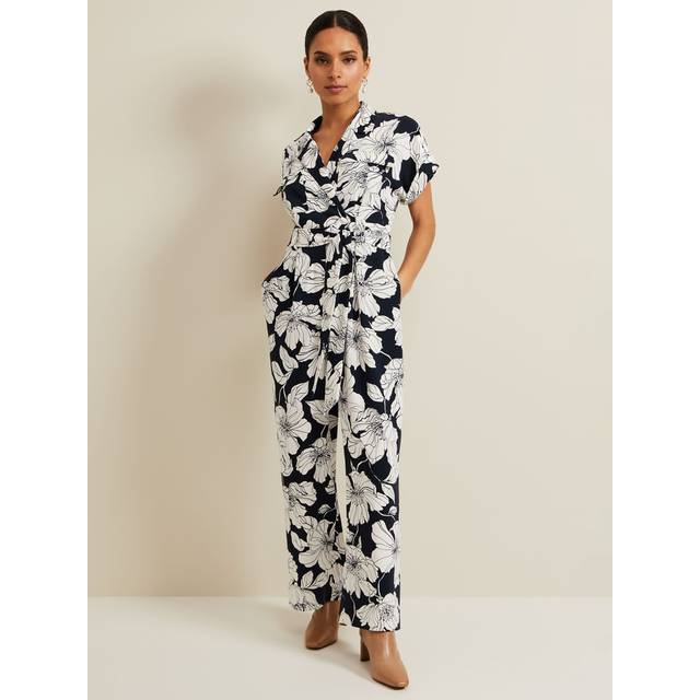 Phase Eight Women's Petite Constance Floral Jumpsuit - Navy/Ivory - 6