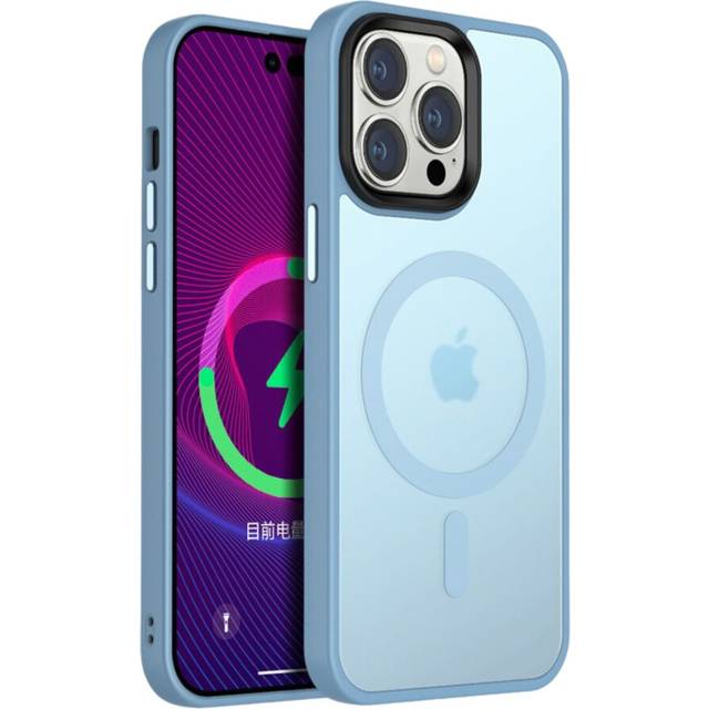 Case for iphone 14 15 peak blue smart charging silicone case