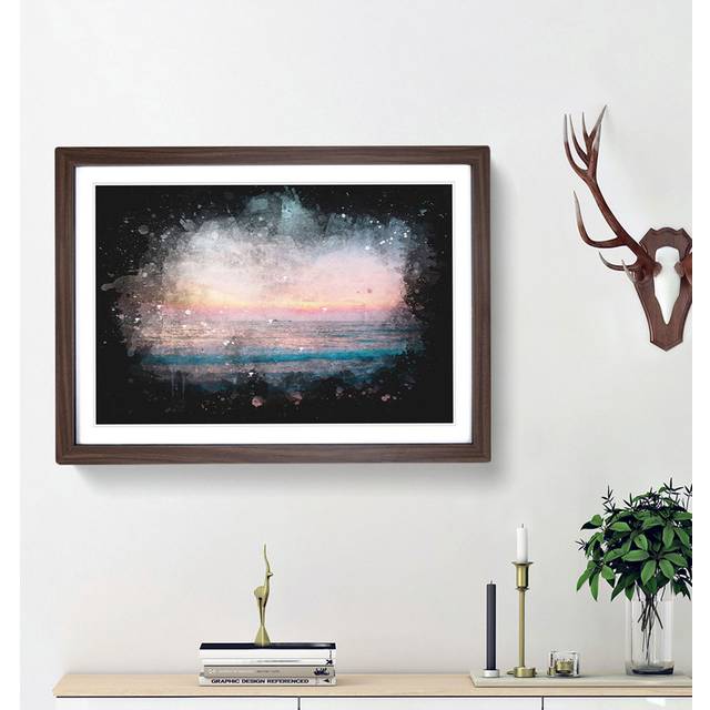 Sundown in Sri Lanka - Picture Frame Graphic Art Print - Walnut Framed (62cm H x 87cm W x 2cm D)