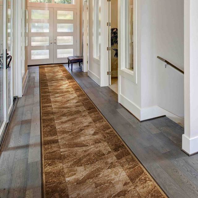 Sardis Dark Brown Hallway Carpet Runner LENGTH: Select Length: 570cm, WIDTH: Select Width: 100cm