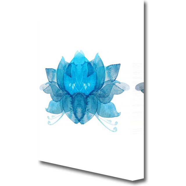 'Blue Lotus Flower' Painting Print on Canvas (81.3 cm H x 50.8 cm W)