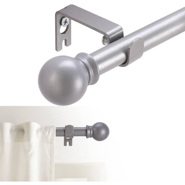 GXOACKJ Curtain Rods for windows 28 to 78 inch 5/8 inch Decorative Curtain Rod Set Nickel Splicing Heavy Duty Metal Curtain Rod with Brackets