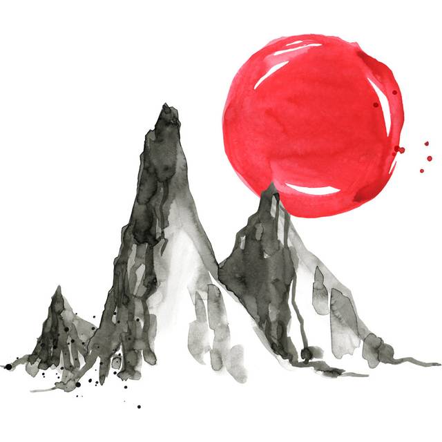 Mountains - Wrapped Canvas Art Prints - White;Grey;Red (122cm H x 122cm W x 3.8cm D)