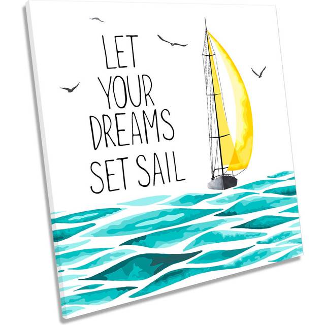 Let Your Dreams Set Sail - Wrapped Canvas Painting - Black (40.6cm H x 40.6cm W x 2cm D)