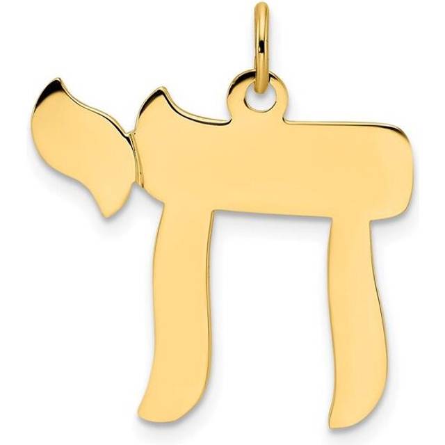 Quality Gold XR2007 14K Yellow Gold Polished Solid Chai Symbol Pendant
