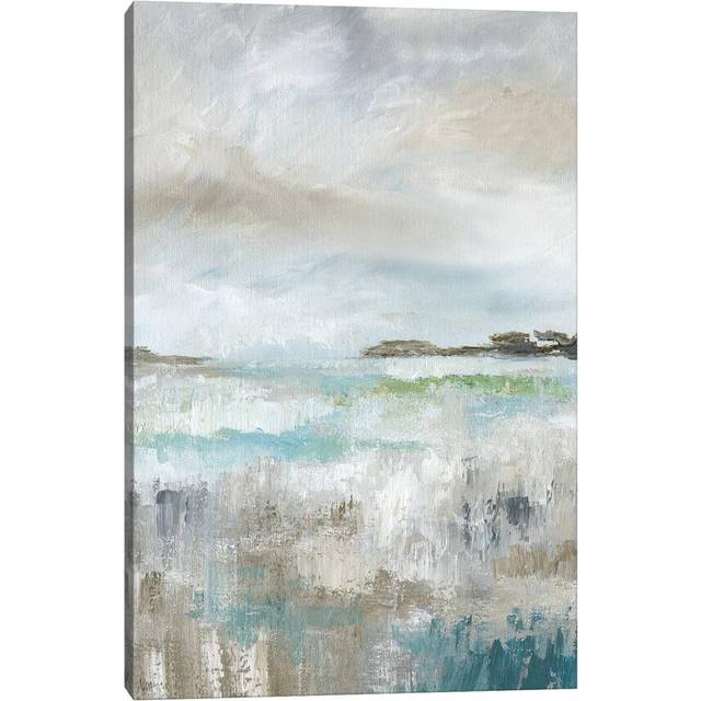 Atomic Shapes Trio 2 - Panoramic Print on Canvas - Wrapped Canvas (66.04 cm H x 45.72 cm W x 3.175 cm D)