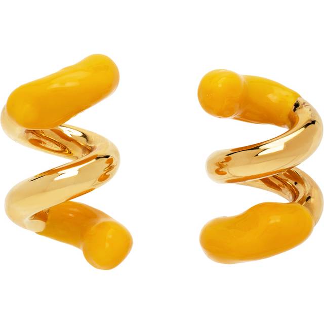 Sunnei, Accessoarer , Dam, ONE Size, Virvlande Guldgummörhängen