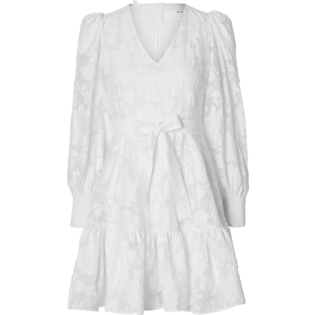 Long-sleeved Floral Mini Dress