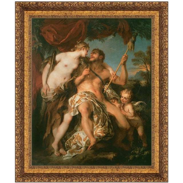Hercules And Omphale Framed Canvas Replica Painting: Small