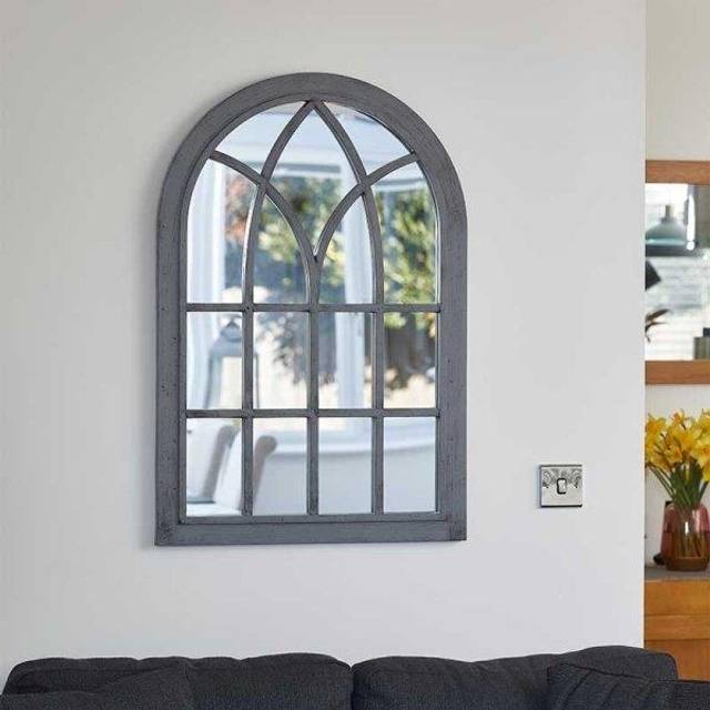 Outside In Victorian Home & Garden Mirror - Slate, Grey