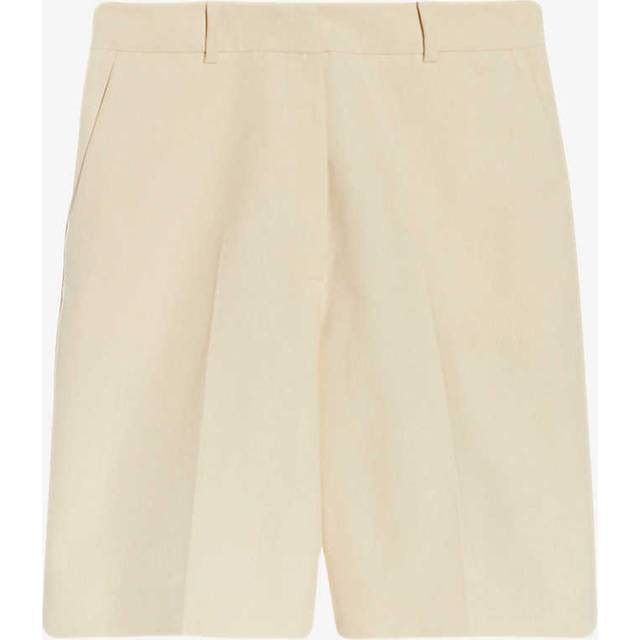 Claudie Pierlot Womens Naturels Mid-rise Straight-leg Cotton Shorts 10