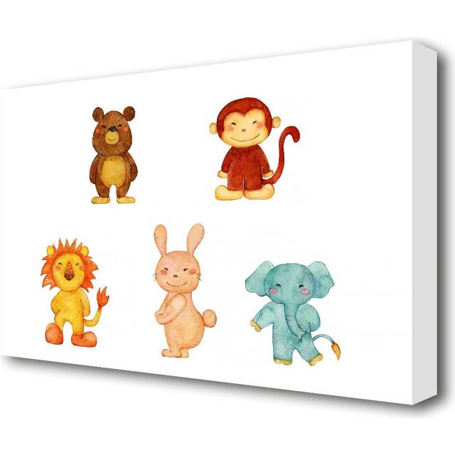 Animal Fun - Wrapped Canvas Painting Print (66 cm H x 101.6 cm W)