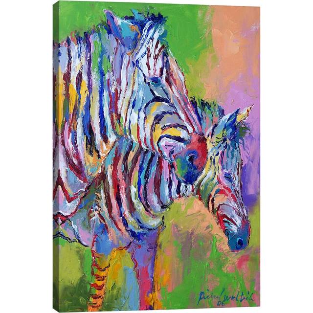 Zebra by Richard Wallich - Painting Print on Canvas - No Frame (30.48cm H x 20.32cm W x 1.91cm D)