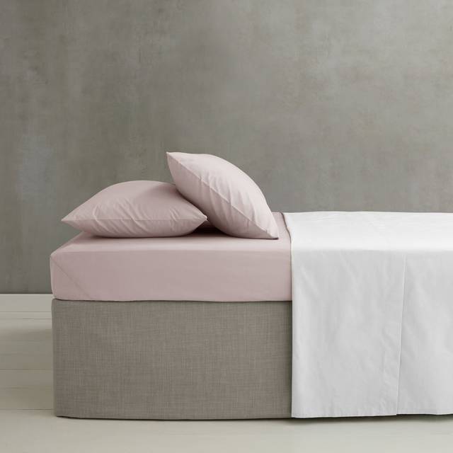 Catherine Lansfield Easy Iron Percale Extra Deep Bed Linen Fitted Sheet Blush - Pink