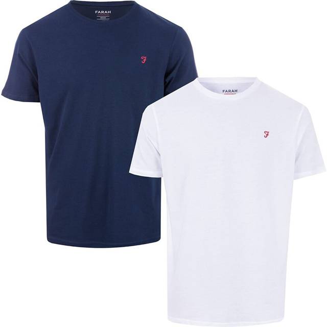 (L) Mens Designer Farah Lounge T-Shirts 2 Pack