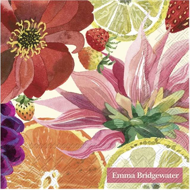 Emma bridgewater fruits and flowers paper cocktail napkins 3 ply 25 cm square