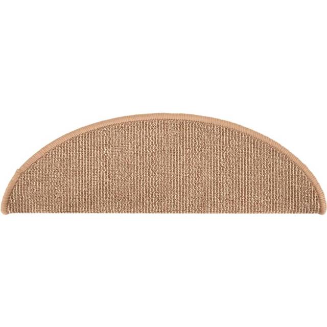 Hykkon Beaty Non-Slip Stair Tread Light Brown Semi-Circle 21cm x 65cm