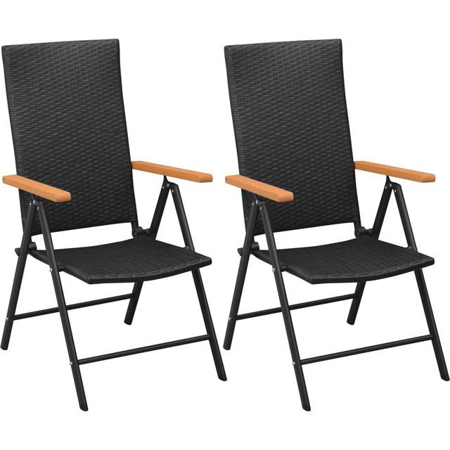 Luisella Stacking Patio Dining Armchair - Black (105cm H X 55cm W X 64cm D)