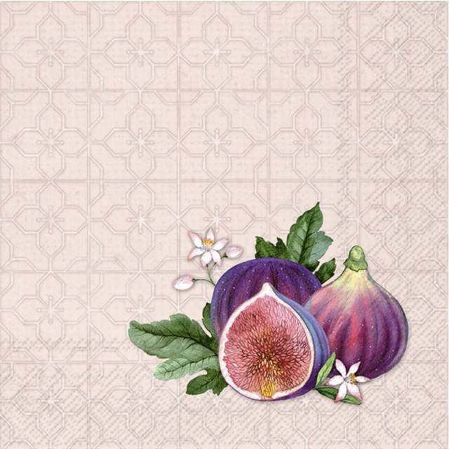 IHR Figs Pink Patterned Print Cocktail Paper Napkins 20 Disposable 3-Ply