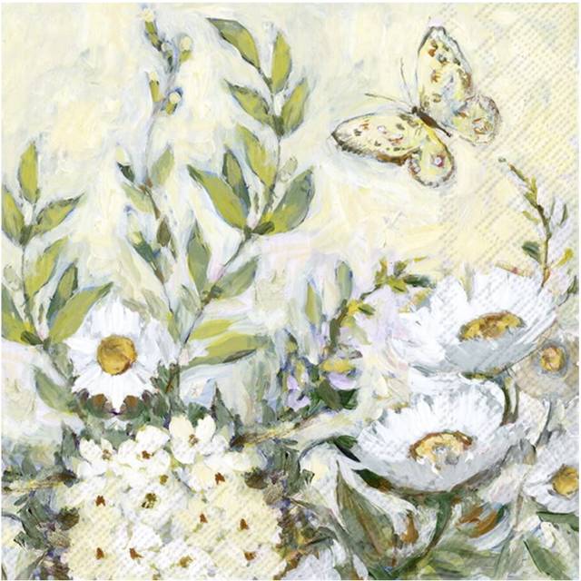 IHR Spring Daisy Flower Print Cocktail Paper Napkins 20 Disposable 3-Ply