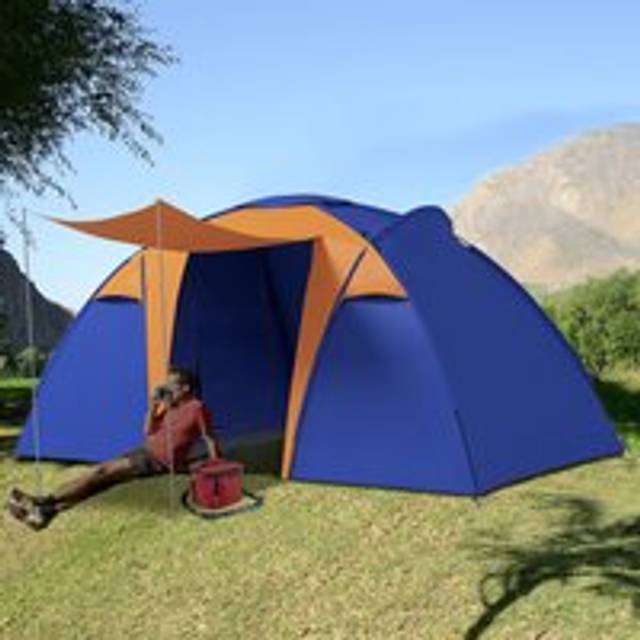 Outsunny Camping Tent with 2 Bedroom - Living Area and Awning for 4-6 Person | TJ Hughes