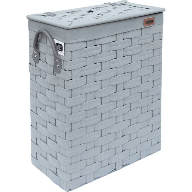 Ehc Slimline Laundry Linen Basket Bin Bathroom Storage Hamper Basket with Lid