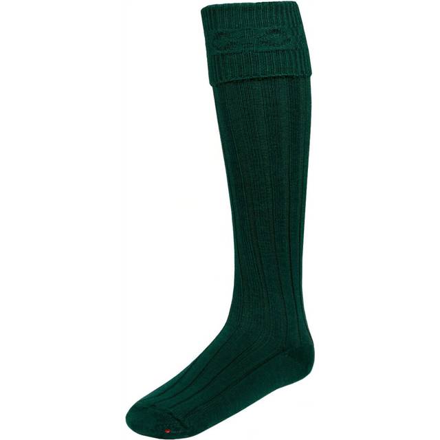 (M (8-10)) Gents Bottle Green Kilt Hose Socks Knitted Full Length